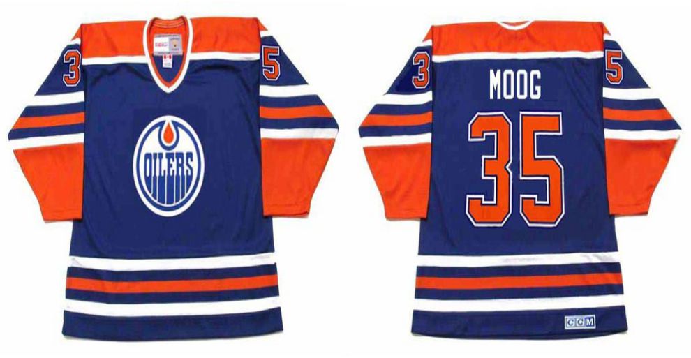 2019 Men Edmonton Oilers 35 Moog Blue CCM NHL jerseys